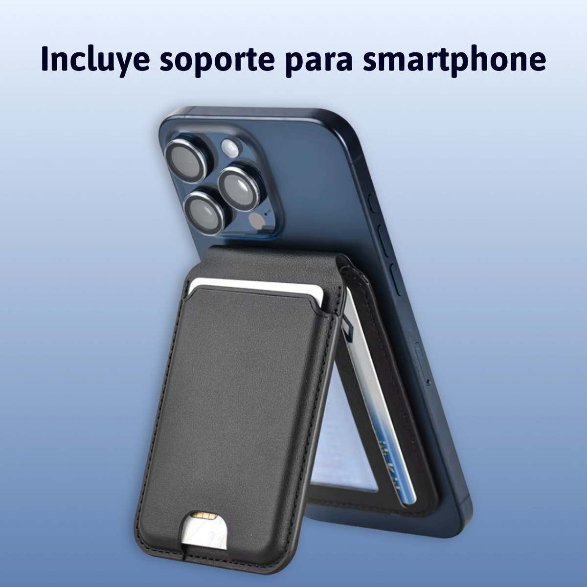 Cartera plegable de piel