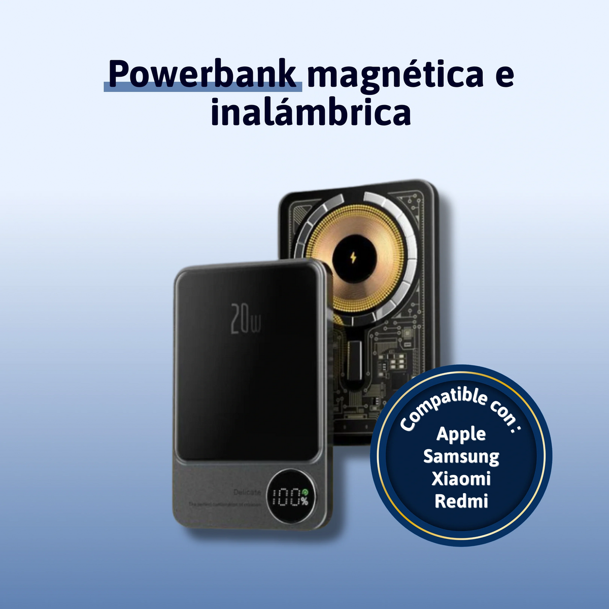 Batería externa magnética e inalámbrica